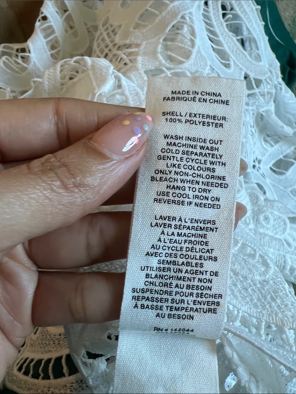 Avec Les Filles White Crochet Lace Long Sleeve Top - Picture 8 of 8